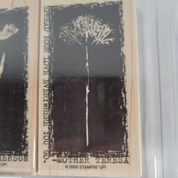 Stampin' Up! Reverse Prints Set of 3 Floral Religious Inspirational Stamps 2005 - Picture 4 of 5